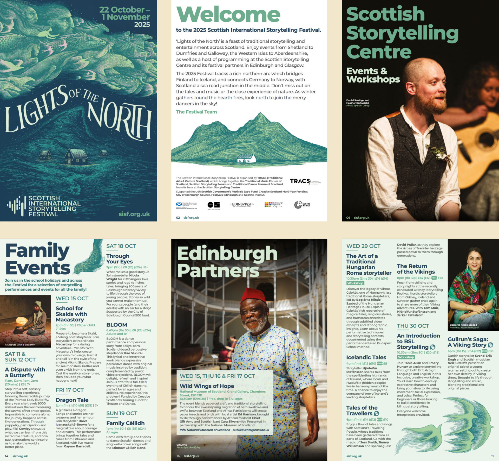 A selection of spreads from the Scottish International Storytelling festival programme.