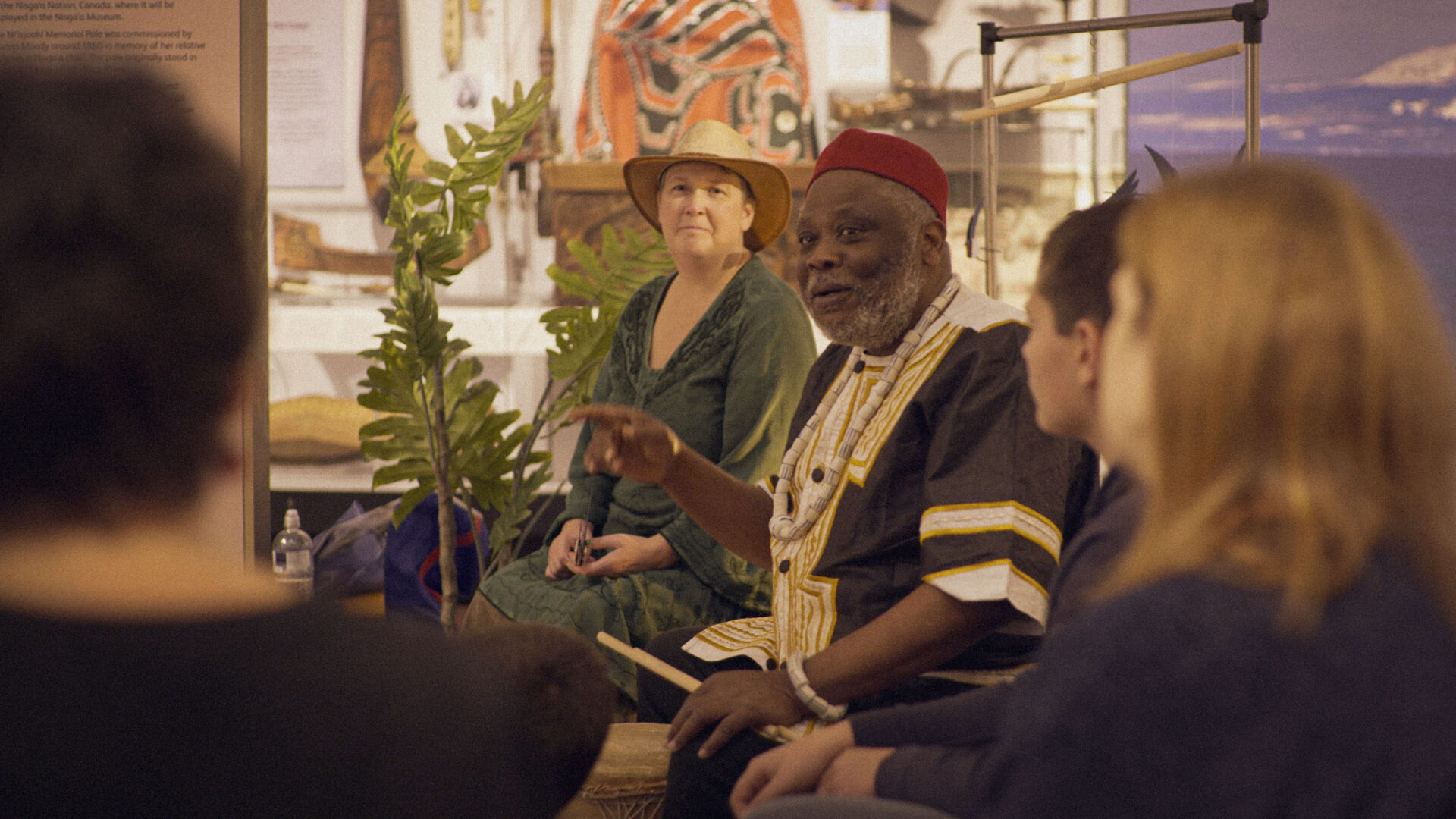 Gift Amu-Logotse leads a storytelling session at the National Museum of Scotland.