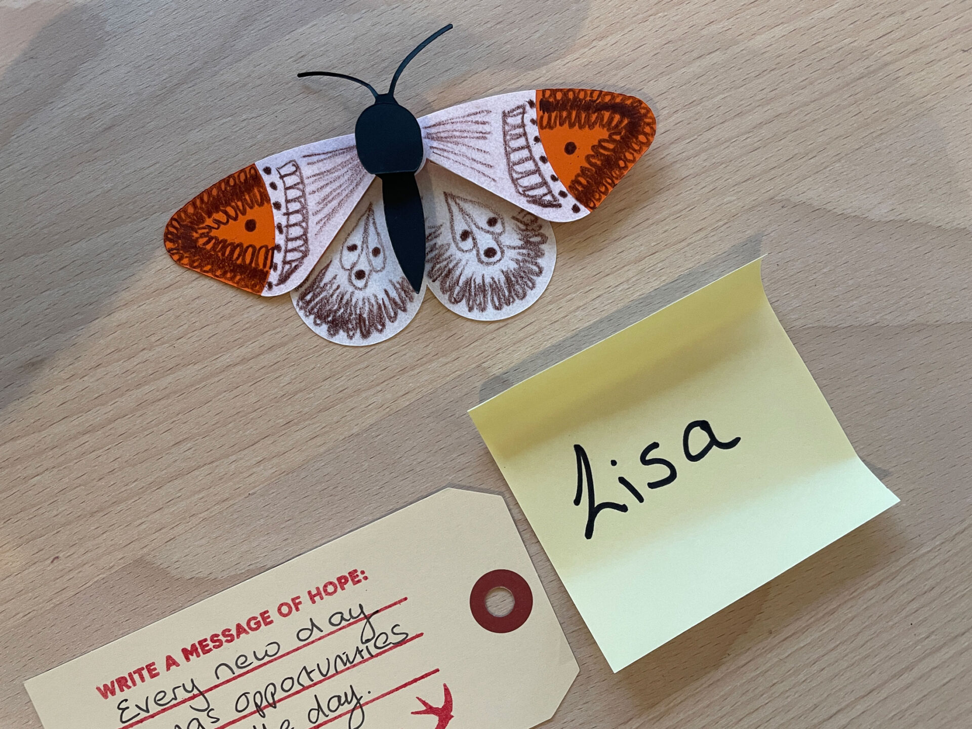 A papercut butterfly made in a dementia-friendly workshop.
