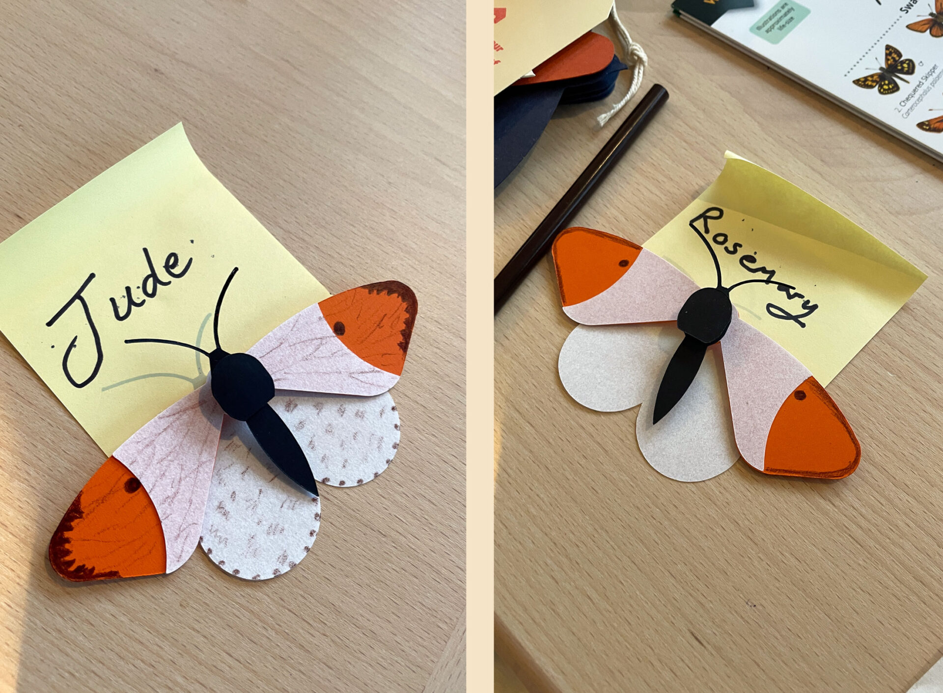 Papercut butterflies from a dementia-friendly workshop.